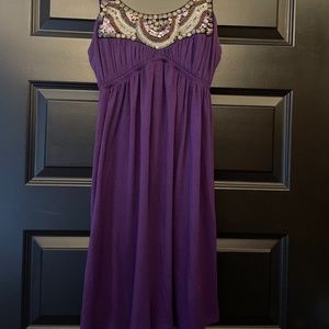 Short Purple Dress (Small) with beading